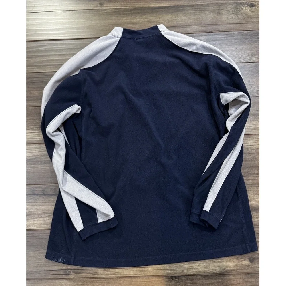 The North Face Pullover Mens XL 2-Tone Quarter Zip Fleece Navy Blue Gray